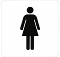 König Werbeanlagen Hinweisschild Aufkleber - Piktogramm WC Damen, Folie, 160x160 mm