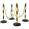 KS TOOLS Absperrpfosten Set 117.1550 - mit Kette, 13-tlg