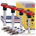 4x NGK ZÜNDSPULE + 4x BOSCH ZÜNDKERZE PLATINUM FÜR AUDI A4 8E B6 2.0 FSI AWA 02-