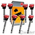 8x NGK Zündspule 48041/U5014 für AUDI A5 A6 C6 A8 Q7 R8 SPYDER VW TOUAREG 4.2