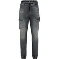 SUBLEVEL Regular-fit-Jeans Jogging Jeans mit Seitentaschen und Kordelzug Jogger Jeans Pant grau 34W