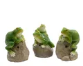 Dekofigur mit Ton Frosch 11x8x7cm Keramik grün 1 Stück sortiert - Gartendeko Tier - Kleine Gartenstatue & Garten Deko Tierfigur