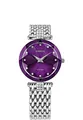 JOWISSA Stahl/Violett Facet Strass Schweizer Damenuhr J5.702.M