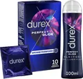 durex Gleitgel Perfect Glide 100ml & Perfect Glide 10er Kondome, Ausprobier Mix, mit Silikongleitgel für bessere Gleitfähigkeit
