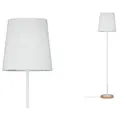 Neordic Stehleuchte Stellan E27 max. 20W Weiß Holz Stoff Metall Holz