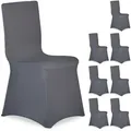 8 X Stuhlhussen, Universeller Stretch Stuhlbezug, Bankettstuhl Dekoration, Empfang Und Feier, Stuhlbezüge, Anthrazit