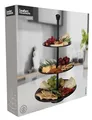 Etagere 3 Ebenen Ø25/20,5/16,5xH36,5cm Metall Schwarz Servierplatte Gebäckschale Servierständer Etagenständer Etagenplatte stufig Obstplatte Kuchenständer Platte Telleretagere