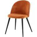 ebuy24 Velvet Esszimmerstuhl Velour Orange Schwarz