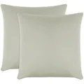 ZOLLNER 2er Set Feinjersey-Kopfkissenbezüge 100% Baumwolle, 80x80 cm, Grau