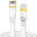 CAT 8 Kabel, 2er Pack, 0,5 m, 40 Gbps, 2000 MHz, Flat Patch Kabel, Netzwerkka...