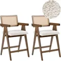 Set Mit 2 Barstühlen Ava Holz Braun / Hellbeige