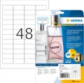 HERMA 8016 Wetterfeste Folienetiketten transparent, 25 Blatt, 45,7 x 21,2 mm, 48