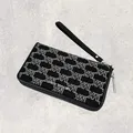 Michael Kors Jet Set Travel Geldbörse Portmonee Portemonnaie Schwarz Silber NEU