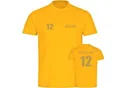 multifanshop Kinder T-Shirt - Deutschland - Trikot Nummer 12 Gold - Druck gold metallic - Kind