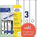 AVERY Zweckform ultragrip Ordneretiketten Haftend Breit L4759-25 DIN A4 6,1 x 29,7 cm Weiß 30 Blatt à 3 Etiketten