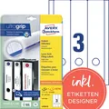 1-20x AVERY Zweckform Ordnerrücken-Etiketten, 61 x 297 mm, weiß SPARE BIS ZU 38%