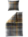 JACK by Bierbaum Biber Bettwäsche 2 tlg. 135x200cm Strickmuster Ocker Anthrazit