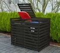 Promadino Mülltonnenbox "Vario V" für 2 Tonnen anthrazit
