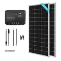 Renogy 12V 1kwh Solaranlage, Inselanlage Solar Set mit 200W 12V Monokristallin Solarmodul, 30A Solarladeregler Negativ-Erdung, Kabeln und Halterungen für Garten, Balkon, Camper, RV und Wohnmobil