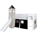 Spielbett "Kasper",aus Kiefer, schwarz/weiß