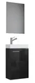 VCM Badmöbel-Set 3-tlg Gäste WC Waschplatz Waschtisch Slito Spiegel, (Komplett-Set, 3-St., 1x Unterschrank 1x Waschbecken 1x Spiegel)