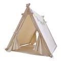 Sunny Sienna Spielzelt für Kinder in Beige mit Fenster, Flaggen & Bodenmatte