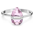 Swarovski Lucent Armreif, Edelstahl Damenarmreif mit Rosafarbenem Swarovski Kristall