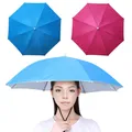 2PCS Umbrella Hat with Elastic Band, Outdoor Fishing Umbrella Cap Folding Hea...
