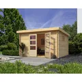 KARIBU Gartenhaus, BxT: 377 x 333 cm (Aufstellmaße), Pultdach - beige