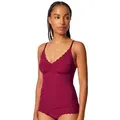 Skiny Achseltop Damen Spaghettishirt mit herausnehmbare Pads Micro (Packung, 1-St) extra flache Nähte rot 38