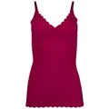 SKINY Damen Spaghetti-Shirt - Top, V-Ausschnitt, Pads, Micro Lovers, Mikrofaser Rot (Beet Red) M