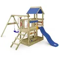 Spielhaus Spielturm Turboflyer Mit Schaukel & Rutsche, Kletterturm Mit Sandkasten, Leiter & Spiel-zubehör - Blau - Wickey