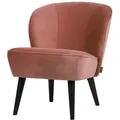 Sessel Sara aus Samt, modernes Design, rosa, gepolstert, Birkenholzgestell, bequem für Dein Zuhause
