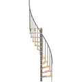 Minka Spindeltreppe Suono Smart 38 - 305,5cm Geschosshöhe Buche Grau für 120x68cm Deckenöffnung