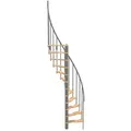 Minka Spindeltreppe Suono Smart 38 - 305,5cm Geschosshöhe Buche Grau für 120x68cm Deckenöffnung