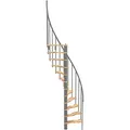 Matisère - Wendeltreppe 12 Stufen - Erreichbare Höhe 2.47 Bis 3.05m - Graue Struktur Und Buchestufe - Durchmesser 120cm - Suon120/gh/12