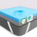 MKS 2-in-1 Gel Topper – Gelschaum Topper 200x200cm mit H3 & H4, 5-Schichten-System, Druckentlastung, Mesh-Seiten & Elastikbändern – Ideal für Seiten-, Rücken- & Bauchschläfer