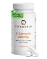 L-Carnosin Kapseln hochdosiert – L-Carnosin 1500 mg pro Tag (100 vegane Kapseln) – bewährte körpereigene Aminosäureverbindung für Alltag & Balance – laborgeprüft, ohne Zusätze, glutenfrei – vitaworld