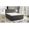 Boxspringbett Hotelbett 140x200 Bonellfederkern Bett mit Topper Paxos 2 grau - Grau