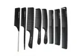 LuxusKollektion Schneidekamm Professionelles Hitzebeständiges Carbon Comb Set in Weiß/Schwarz