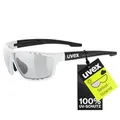 Uvex sportstyle 706 V - Sportbrille für Damen und Herren - selbsttönend - beschlagfrei - white black matt/smoke - one size