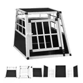 Juskys Alu Hundetransportbox M - 69×54×50 cm verschließbar & pflegeleicht - Hundebox für Hunde