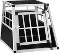 Juskys Alu Hunde-Transportbox M - 69×54×50 cm – Auto Hundebox robust & pflegeleicht, Gittertür verschließbar, Aluminium Transportbox für Hunde