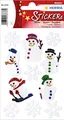 HERMA 3733 Aufkleber Schnemann Glitzer klein groß, 11 Stück, Weihnachten Sticker mit Schneeflocken Motiv, Kinder Etiketten für Weihnachtsdeko Geschenke Adventskalender Winter Dekoration Briefe Basteln
