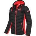 Nebulus Herren Jacke MERIK, warme Outdoorjacke, praktische & vielseitige Übergangs- & Winterjacke, schwarz-rot - S
