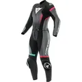 Dainese Fulminea Damen 2-Teiler Motorrad Lederkombi, schwarz-pink-blau, Größe 46