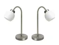 Trango 2er Pack LED Schreibtischlampe 2017-00 * 2 Tischleuchte Nachttischlampe Fensterbankleuchte Lampe *New Jersey* inkl. LED Leuchtmittel 3000K warmweiß