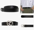 GUCCI GG Gürtel Belt Interlocking Schnalle GG Buckle mit Staub Tasche Unisex 80