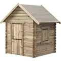 Swing King Louise Spielhaus aus Holz 120 x 120 x 160 cm Natur - Naturbelassen