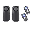 Lancoon Fahrradalarm, Diebstahlsicherung für Motorrad-Fahrzeuge mit Fernbedienung, 113 db Super Loud (2er-Pack)